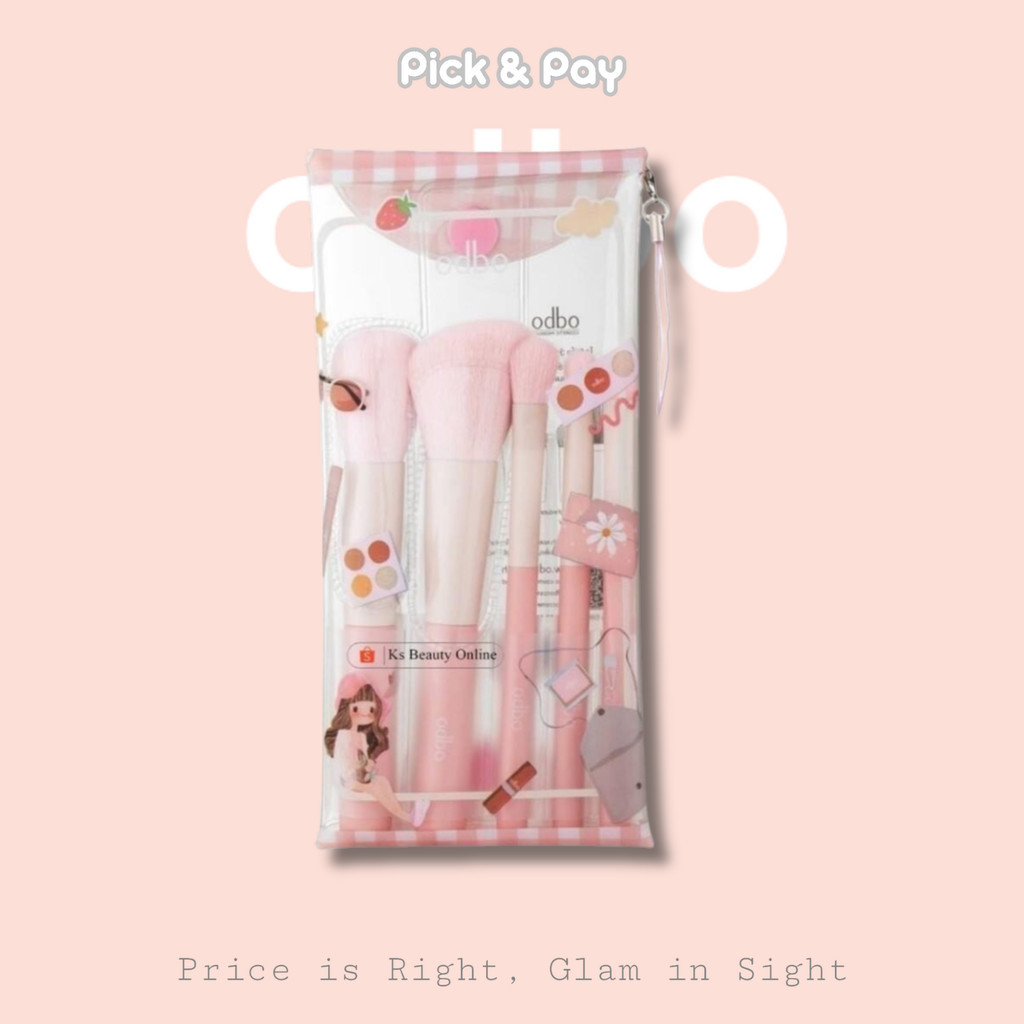 odbo โอดีบีโอ ว้าว บิวตี้ เซตแปรงแต่งหน้า 5 ชิ้น Wow Beauty Set (OD8060)