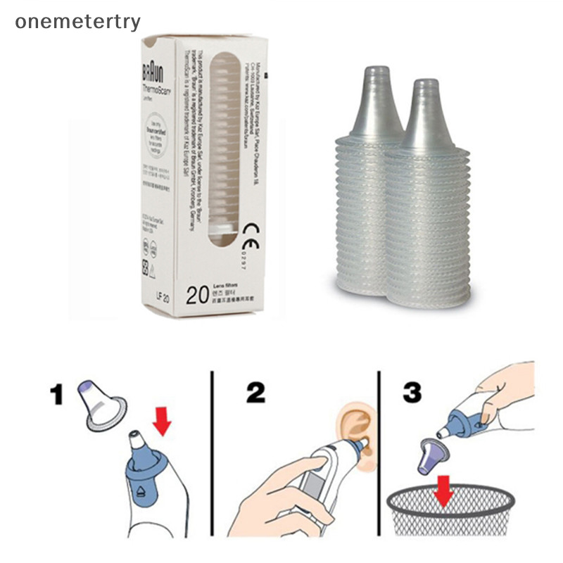 Onem หูเครื่องวัดอุณหภูมิเลนส์ตัวกรอง Probe ฝาครอบหมวกสําหรับ Braun Thermoscan 20 ชิ้น n
