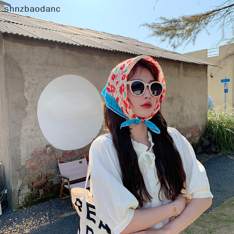 [SHNZCC] ผ้าพันคอแฟชั่นและลําลองผู้หญิง S Artistic ฤดูใบไม้ผลิฤดูร้อนตกแต่ง Headscarf EFYS