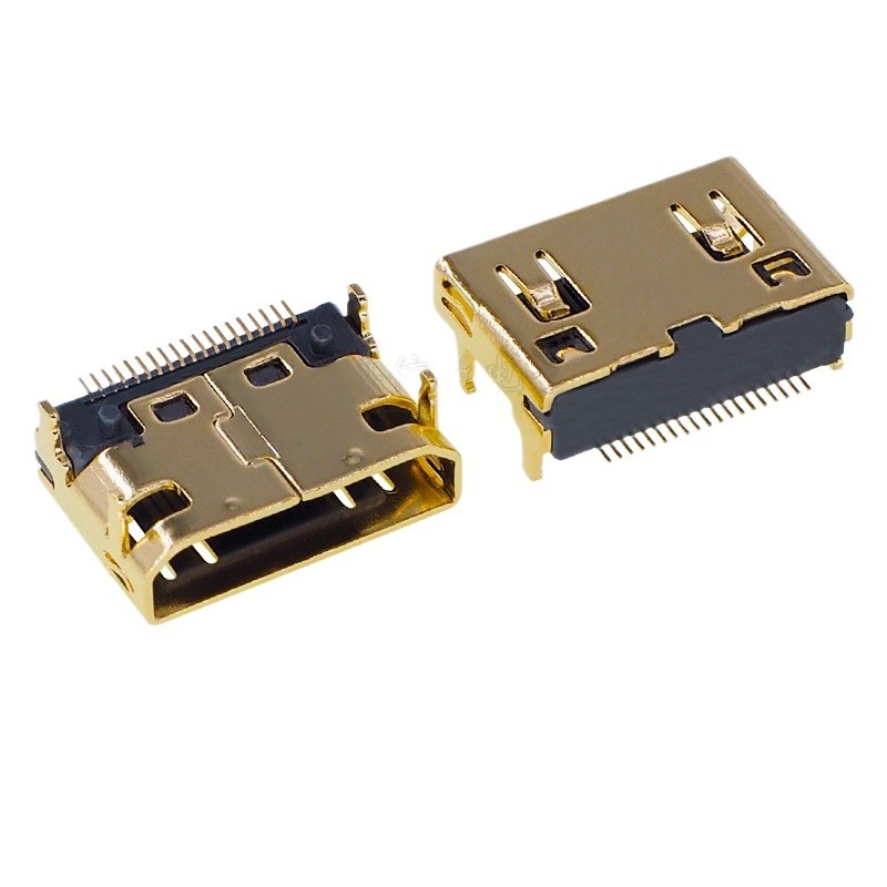 MINI USB HDMI Gold-Plated HD อินเทอร์เฟซซ็อกเก็ตหญิง 19P Patch HD ซ็อกเก็ตการส่งผ่าน MINI