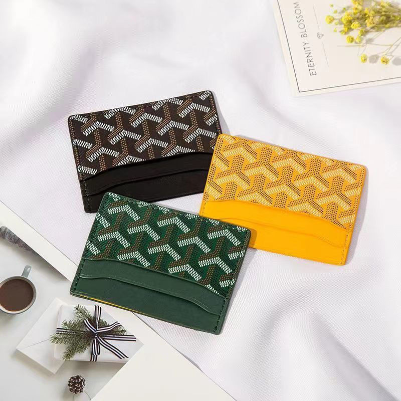 Dy3l goyard กระเป๋าใส่บัตรรุ่นใหม่ unisex ที่ใส่นามบัตรบัตรเดียวใส่บัตรขนาดเล็กกระเป๋าใส่เหรียญอีคอม