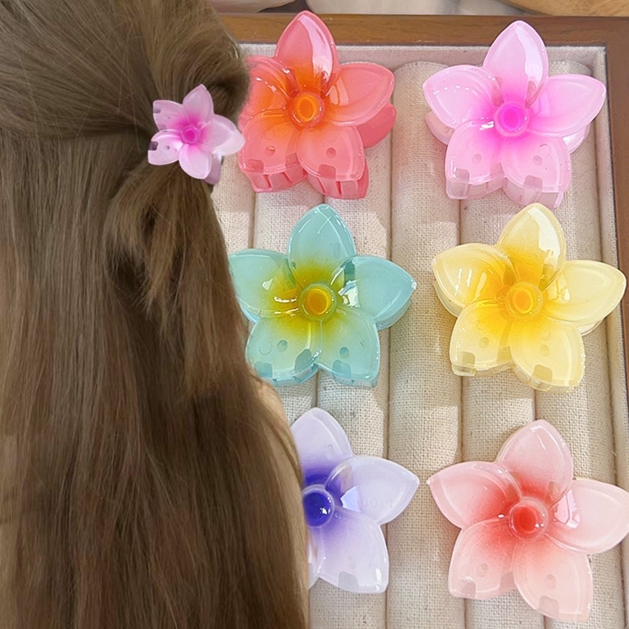 2ชิ้นไล่โทนสีไข่ดอกไม้กิ๊บ-แฟชั่น,ที่สง่างาม,ที่มีสีสัน-วันหยุดชายหาดฉลามคลิป-สําหรับผู้หญิงสาว-อุปกรณ์ผมนางฟ้า-เกาหลี อิน สไตล์คลิปผมหางม้า