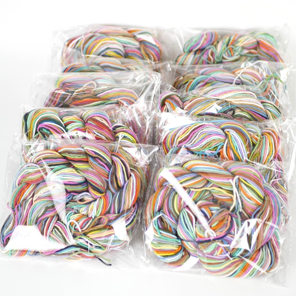 เศษเชือกฟอก เชือกคละสี 100 กรัม สำหรับถักกระเป๋า - รูปที่ 3