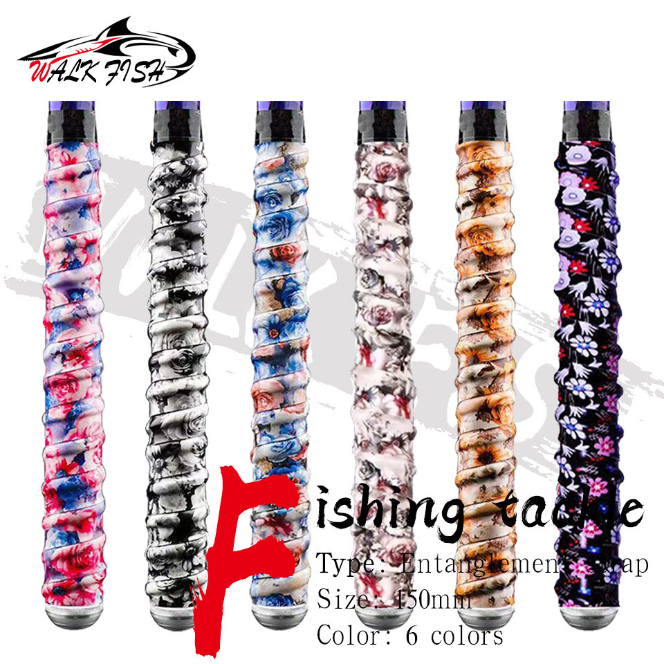 เดินปลา 1 ชิ้น 1.5 ม. เบ็ดตกปลาสายยึดดูดซับเหงื่อป้องกันการลื่นไถลพิมพ์เหงื่อวง