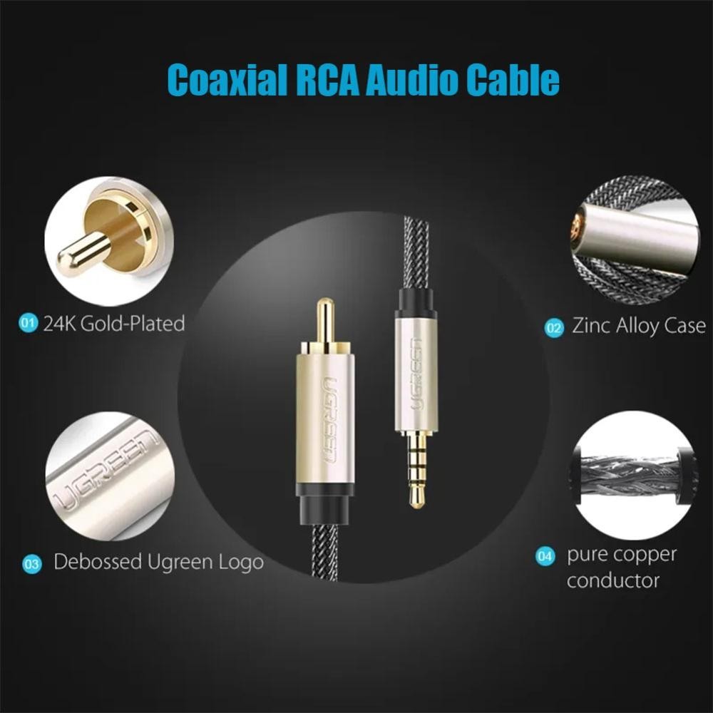 Timekey RCA 3.5 มม.แจ็ค Aux สายสเตอริโอดิจิตอล Coaxial Audio Line Applicies Mi TV รุ่นที่ 1 / 2 เวอร์ชัน I9M6