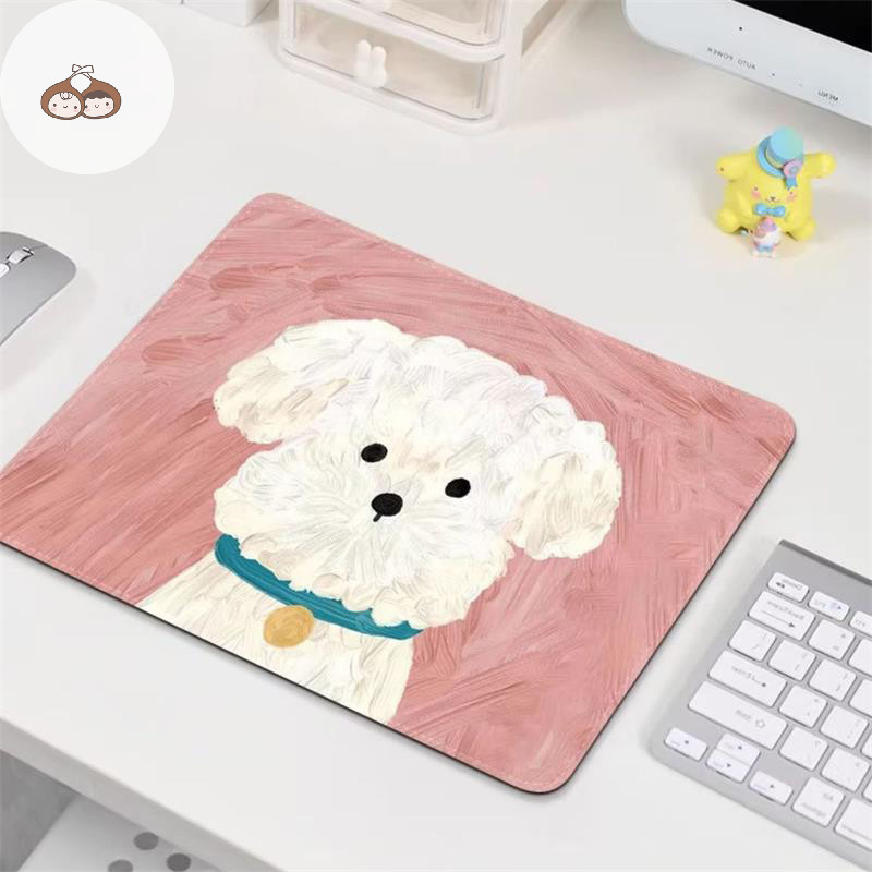 Bef น่ารัก Puppy Mouse Pad Anti-Slip ยางธรรมชาติ Lockedge Mousepad การ์ตูนสุนัข Office Home แล็ปท็อปคอมพิวเตอร์แบบพกพาขนาดเล็กแผ่นรองเม้าส์ TH