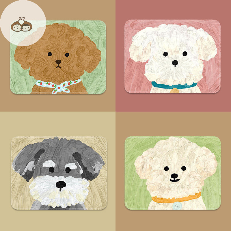 Bef น่ารัก Puppy Mouse Pad Anti-Slip ยางธรรมชาติ Lockedge Mousepad การ์ตูนสุนัข Office Home แล็ปท็อปคอมพิวเตอร์แบบพกพาขนาดเล็กแผ่นรองเม้าส์ TH
