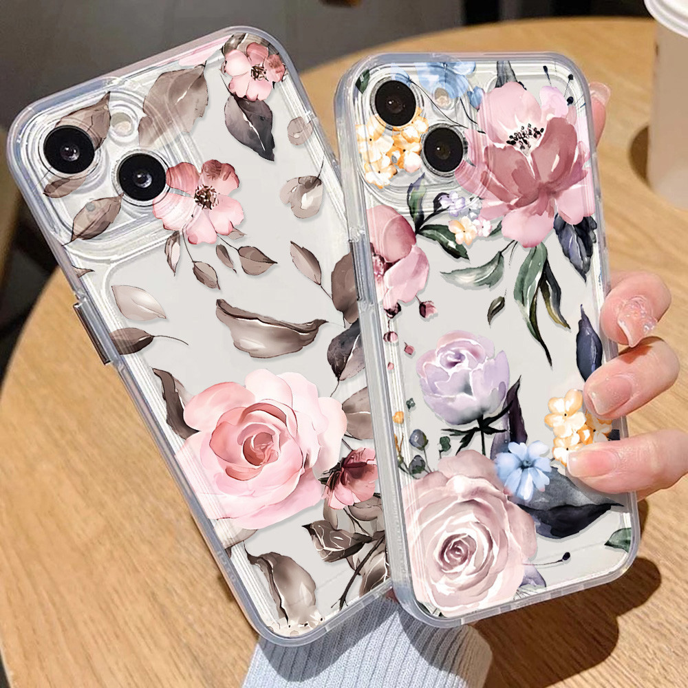 COD เคส For Vivo Y36 Y17S Y12S V27 Y20 Y21 Y22S Y30 Y50 Y16 Y22 Y15S Y20i Y15A Y11 เคส Flowersกรณีโทรศัพท์บลูเวฟ