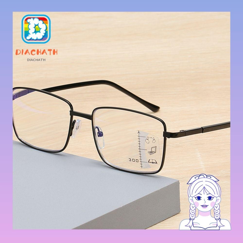 Dichath แว่นอ่านหนังสือ UV Protection Vision Diopter Progressive Multifocal Computer Goggles