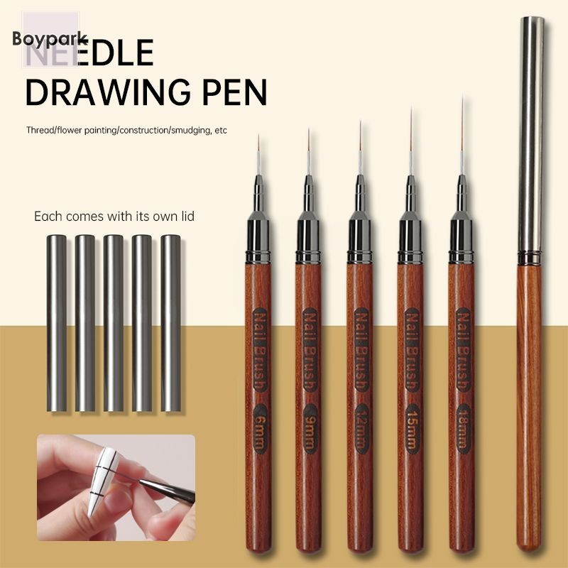 BY.thNail Art Drawing Pen Ultra-fine Color Drawing Pen French Style Line Drawing Pen Nail Art Tool-B