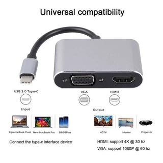 USB C to HDMI VGA Adapter 4in1 Type-c to HDMI 4K for MacBook Pro HP Envy 13 Dell XPS13/15 Lenovo miix510