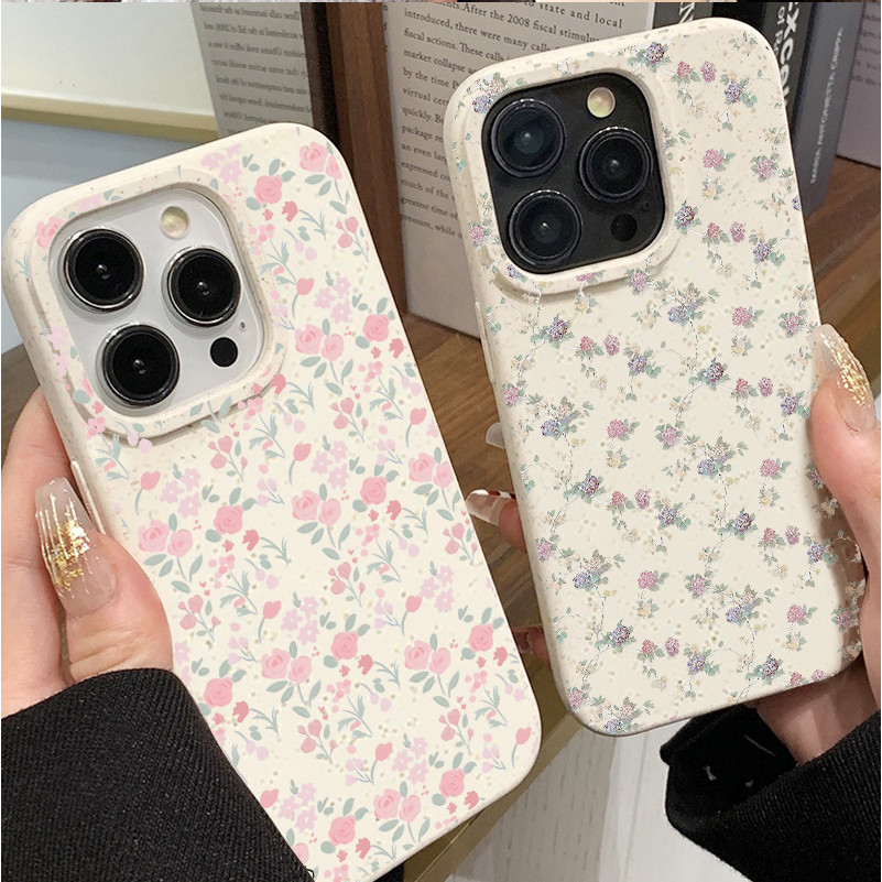 Vintage Flower เคส Samsung A15 A50 A51 A52 A53 A03 A04 A05 A10s A11 A12 A13 A14 A20 A30 A23 A21 ซอฟท์เคส เคสซัมซุง