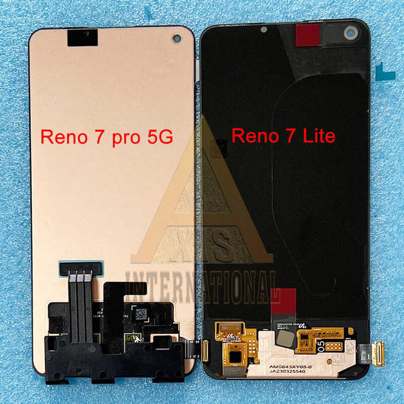 Original AMOLED For Oppo Reno 7 lite LCD Frame CPH2343+Touch Panel Digitizer For Oppo Reno7 Pro 5G