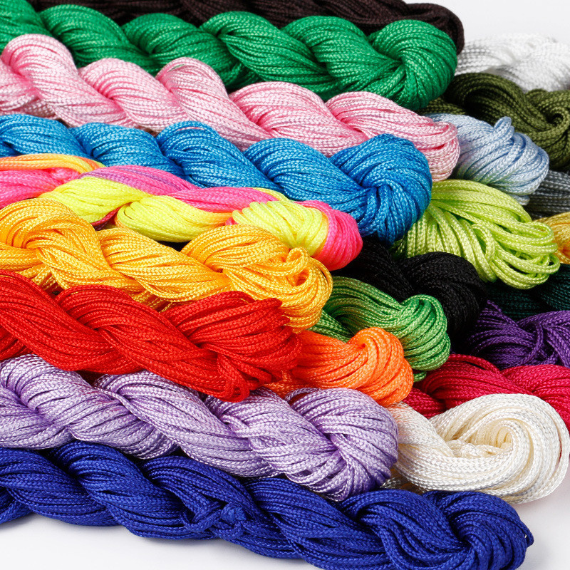 1 มม. * 20 M จีน Knot สร้อยข้อมือ Braided String DIY วัสดุลูกปัดสําหรับเครื่องประดับทํา