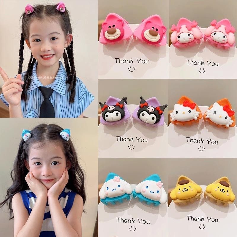 Kuromi Kids Hairpin Sanrio กิ๊บติดผมสไตล์เกาหลีเด็กคลิปสาวการ์ตูนหูแมวกิ๊บติดผมเจ้าหญิงมินิกิ๊บหักหญิง