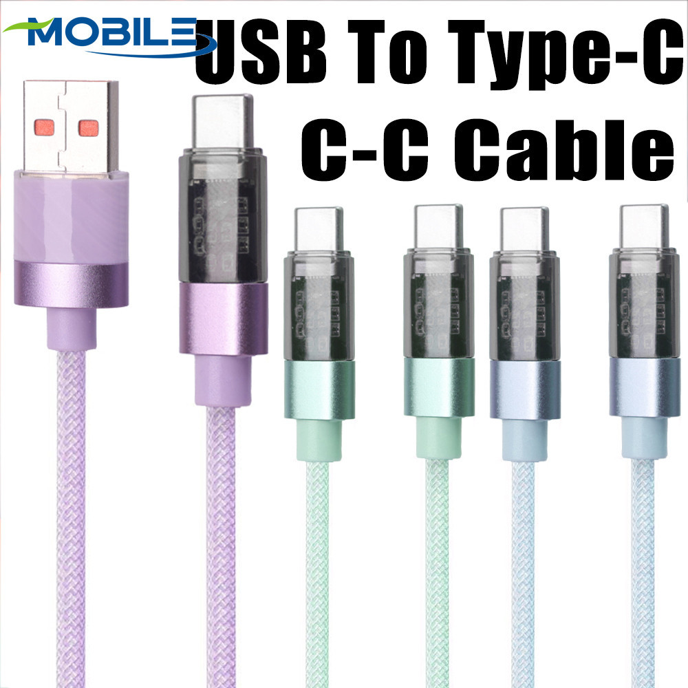 [ ที่โดดเด่น ] สายชาร์จ Type-C 1M - สายไฟ USB C - Thicken, ถัก, ความต้านทานการดัด - ขั้วต่อ C ถึง C - สายถ่ายโอนข้อมูลความเร็วสูง - อุปกรณ์เสริมโทรศัพท์มือถือ