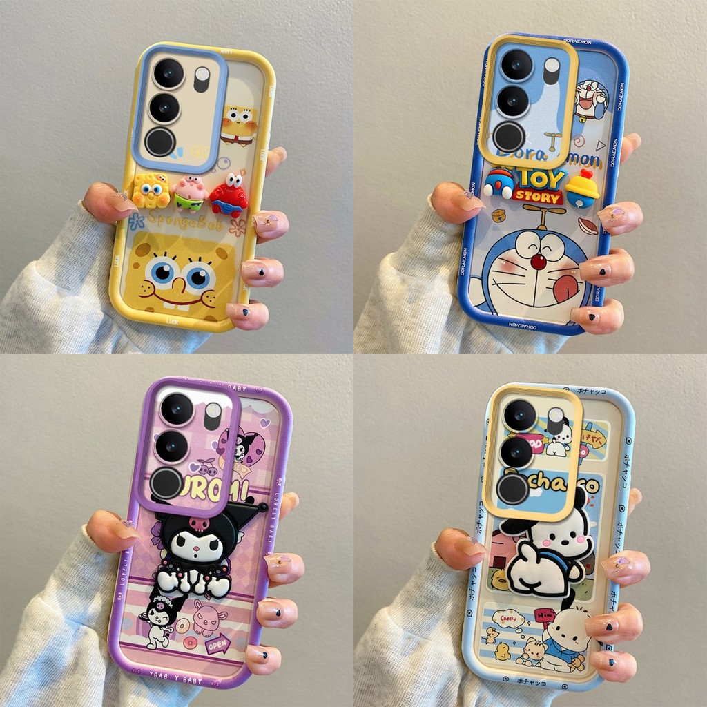 เคส VIVO V29 V27 5G ซิลิโคนตุ๊กตาป้องกันการวางโทรศัพท์กรณีป้องกัน