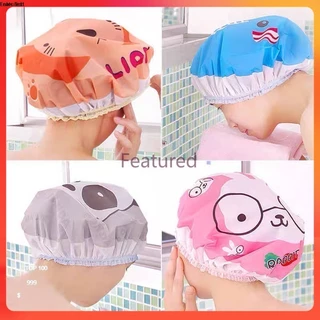 Featured หมวกคลุมผมอาบน้ํา หมวกผมลายการ์ตูน พลาสติก กันน้ำ แบบหนา