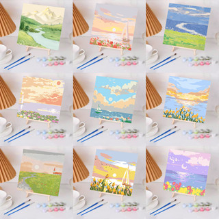 ภาพระบายสีตามตัวเลข 20X20ซม ขึงเฟรมไม้พร้อมอุปกรณ์ ขนาด ฝึกส…