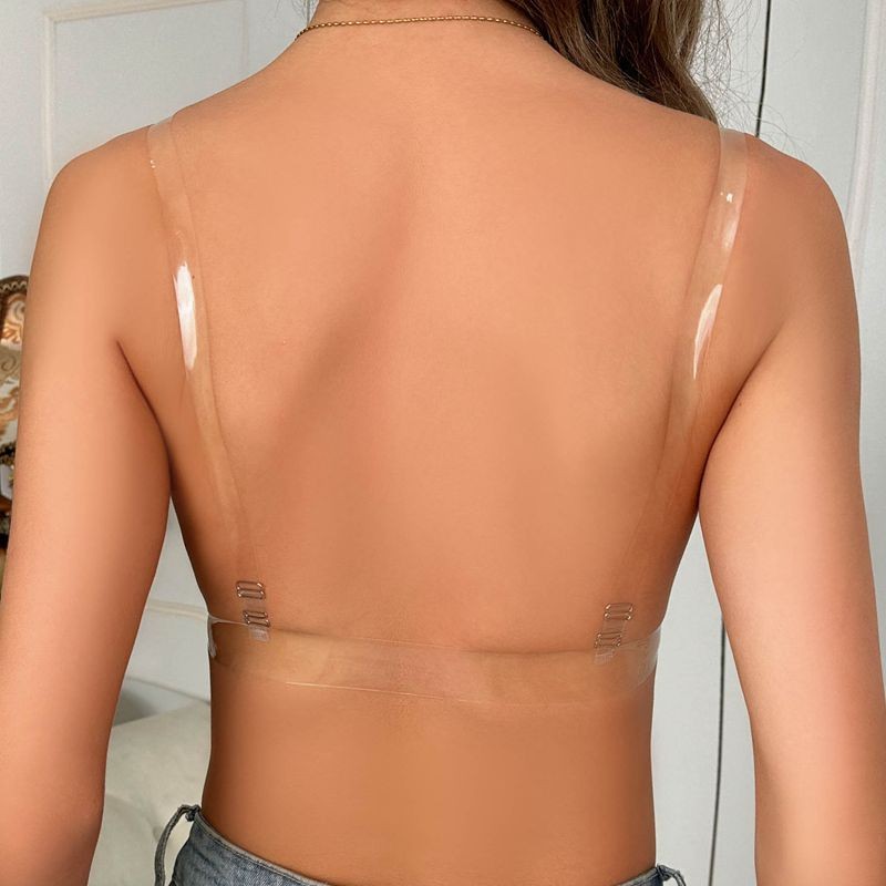 Parifairy ชุดชั้นในสีทึบสายรัดโปร่งใส Push Up Bra พร้อมสาย 32B 32C 34B 34C 36B 36C 38B 38C-9818 - รูปที่ 2