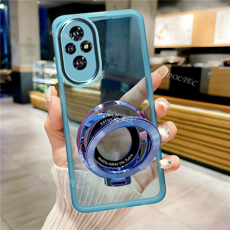 เคส Honor 200 200 Pro 5G 2024 ออกแบบใหม่ที่วางขาตั้งแม่เหล็กปลอกใส Honor200 Pro Honor200Pro Honor 20