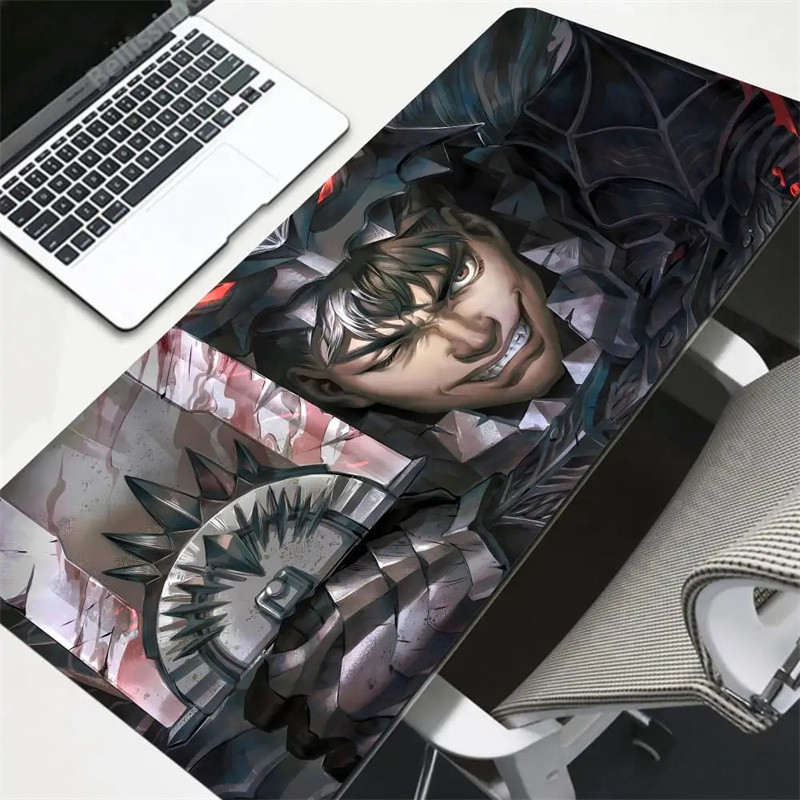 แผ่นรองเมาส์ Berserk Guts Gamer Gaming Mouse Pad Guts ดาบ Berserk อุปกรณ์เสริมคอมพิวเตอร์คีย์บอร์ดขนาดใหญ่แล็ปท็อป Padmouse ความเร็วโต๊ะ