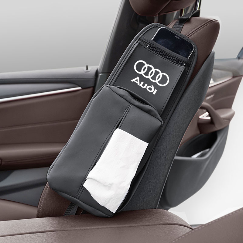 รถที่นั่งด้านข้างแขวนกระเป๋า Multi-Pocket Organizer สําหรับ Audi A1 A2 A3 A4 A5 A6 A7 Q1 Q2 Q3 Q5 Q7