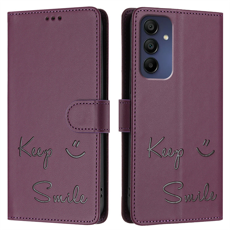 SAMSUNG SlimปลอกสําหรับSamsung Galaxy S24 FE A17 A07 A26 A16 A06 A55 A73 M56 M36 M16 M55 M15 F15 M14 M54 M34 M33 M53 M52 5G SmileหนังPUกรณี ราคา ถูกที่สุด ดีลบีเคเค แกลเลอรีภาพที่ 9