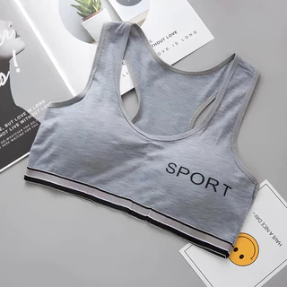 เสื้อซับในเด็ก สปอร์ตบรา ชุดชั้นในเด็กผู้หญิง เด็กวัยรุ่น มีฟองน้ำในตัวถอดได้ งานผ้าฝ้ายเนื้อนุ่ม สวมใส่สบาย