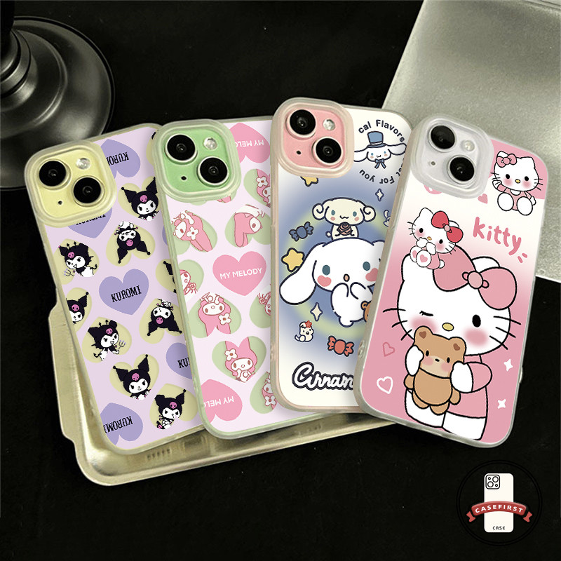 การ์ตูนคุโรมิเมโลดี้เคสแมวคิตตี้เข้ากันได้กับ IPhone 11 14 15 13 12 Pro Max 7Plus XR XS X Max 8 7 14 15 Plus SE 2020
