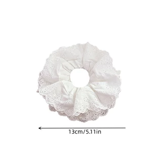 Lace Cutout High Stretch Scrunchie ผู้หญิงลูกไม้ยางรัดผมเครื่องประดับผม
