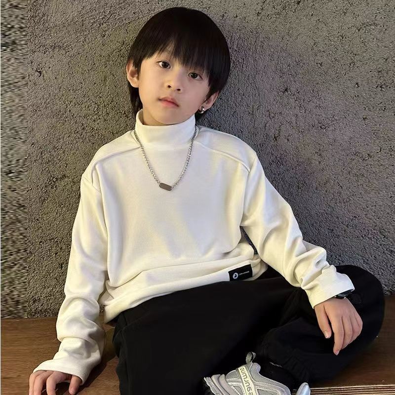 ฤดูใบไม้ร่วงฤดูหนาวครึ่งคอเต่าเสื้อ จุดต่ําสุด อบอุ่นสไตล์ใหม่หนา เมเลเด ขนแกะขนแกะสองด้านเด็ก