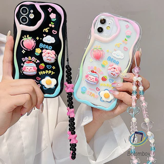 DIY เคส สำหรับไอโฟน 11 15 12 13 14 16 Pro Max 7 8 Plus XR XS X SE 2022 2020 พร้อมสายคล้อง พร้อมอุปกรณ์เสริมสุดน่ารัก
