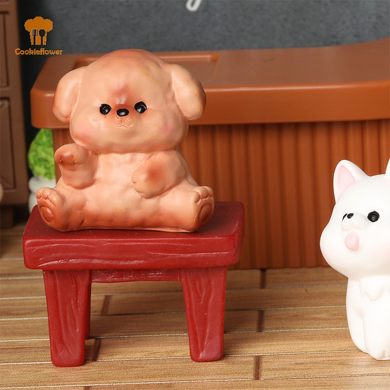 Ckfr น่ารัก Mini Dog Model เครื่องประดับ Samoyed Husky Collie Shiba Inu Puppy Micro Landscape Dollhouse Miniature ของเล่นตกแต่งรถใหม่