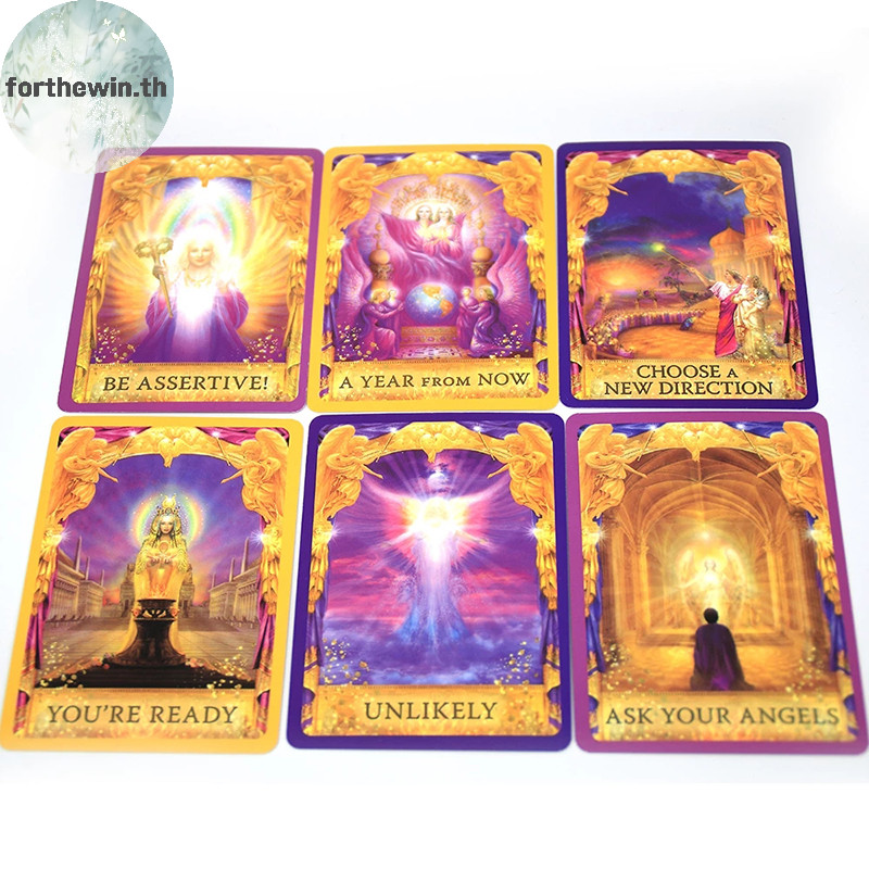 Forthewin ไพ่ทาโรต์ Angel คําตอบ Oracle การ์ดเกมกระดานปาร์ตี้ภาษาอังกฤษเล่นไพ่ ไทย