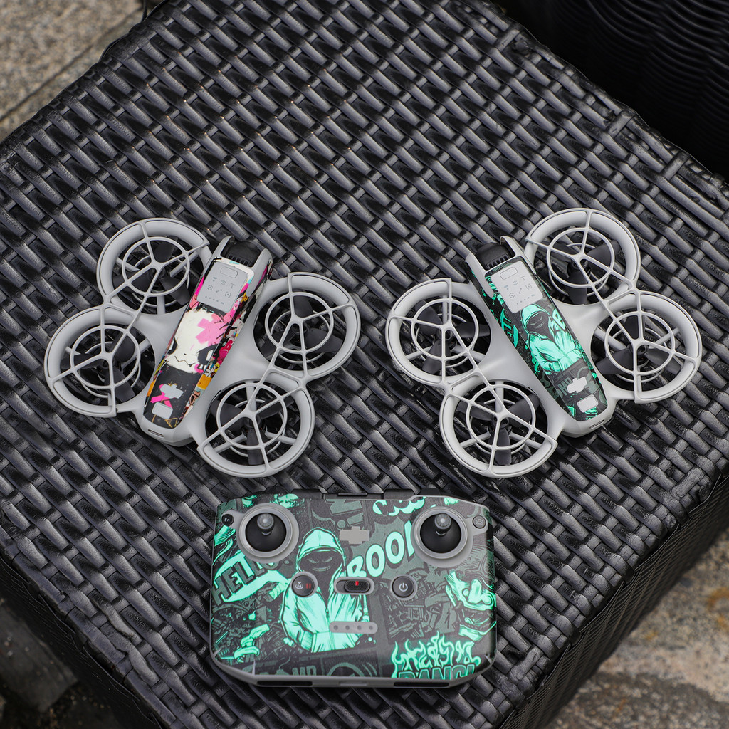 สติกเกอร์กล้องเที่ยวบินสําหรับ DJI Neo สติกเกอร์ PVC Body รีโมทคอนโทรลที่มีสีสัน Scratch proof ฟิล์มป้องกัน Neo อุปกรณ์เสริม