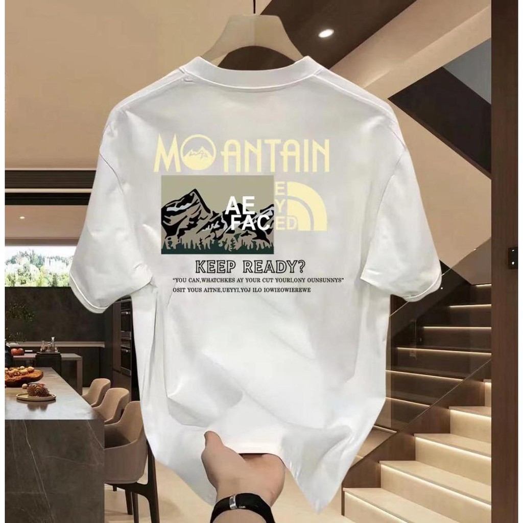 TeeTwoOne สไตล์สตรีท เสื้อยืด oversize "MANTAIN" COTTON 100 ยับยาก ไม่ต้องรีด unisex