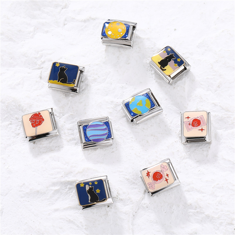 2024 ใหม่แฟชั่น Candy Cat Earth Charm อิตาเลี่ยน Links Fit 9 มม.สร้อยข้อมือเครื่องประดับสแตนเลส DIY ทํา ราคา ถูกที่สุด ดีลบีเคเค แกลเลอรีภาพที่ 2