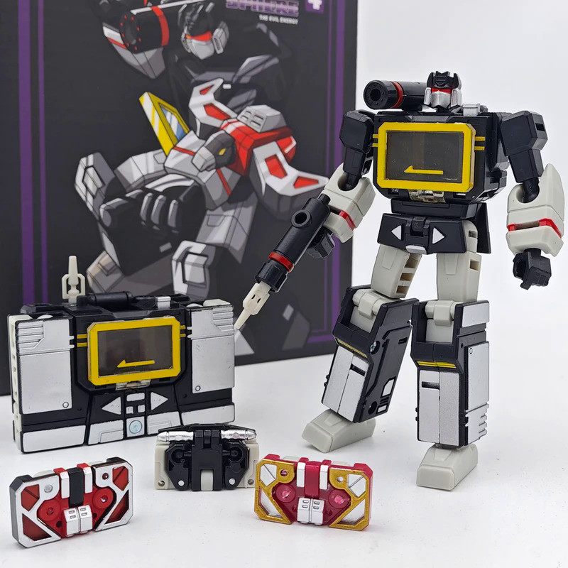 PT-04 Black Soundwave PT04 PT04B Transformation Tape G1 Mini Pocket War KO DX9 Action Figure Robot T