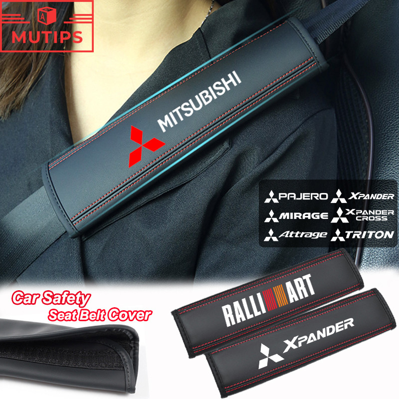 ชุดป้องกันสายพานนิรภัยรถยนต์ 2 ชิ้น เบาะไหล่รองไหล่ (สำหรับ Xpander/ Cross/ Triton/ Pajero Sport/ Outlander/ ASX และอื่นๆ)