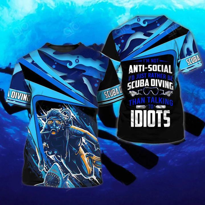 3D Skull Love SCUBA ดําน้ํากราฟิก T เสื้อสําหรับชายดําน้ําว่ายน้ํา Surf เสื้อยืด Unisex ผู้หญิงฮาวายวันหยุด Tee เสื้อเสื้อผ้า