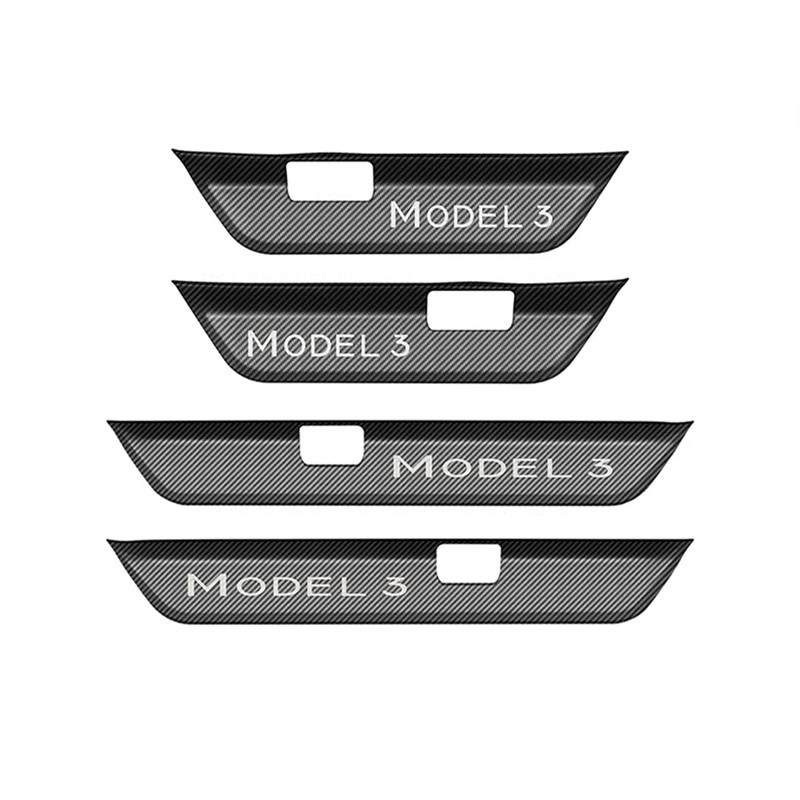 【การจัดส่งที่รวดเร็ว】สำหรับ Tesla Model 3 Highland 2024 ด้านหน้าด้านหลังประตูSill Wrap Cover Anti ScratchสแตนเลสสตีลประตูSill Stripแผ่นอุปกรณ์เสริม - รูปที่ 4
