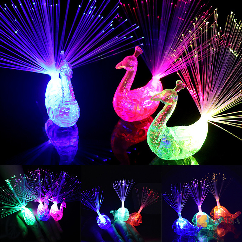 Knmsa] 1 PC/2Pcs/5Pcs นกยูง Dolphin Finger Light Night Lights ของเล่น Luminous Decor Light แฟลชสี LED โคมไฟของเล่นทางปัญญา ศค