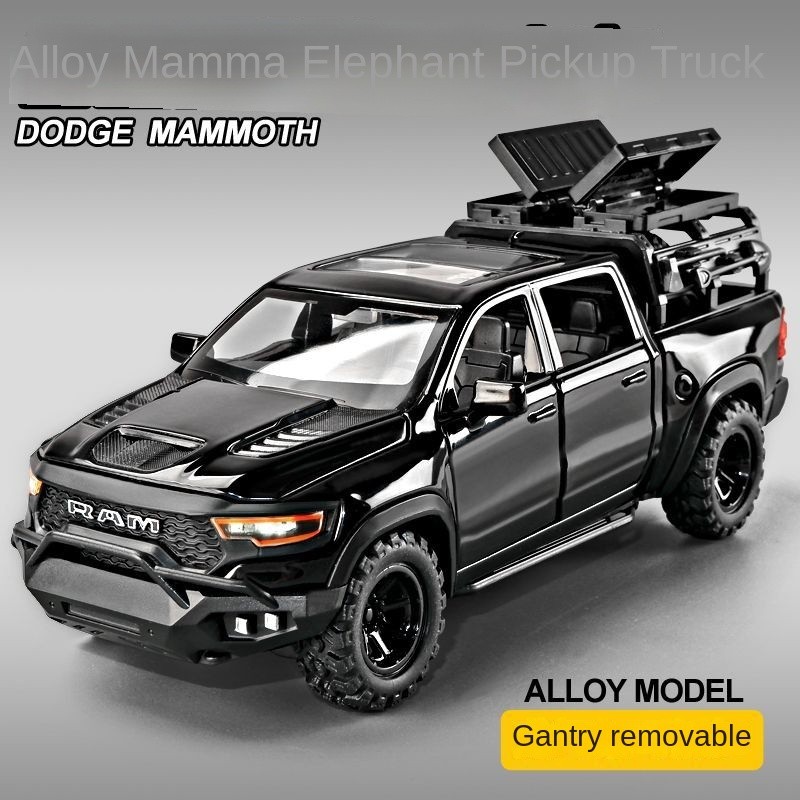 1:32ขนาดใหญ่ Dodge Mammoth รถกระบะโลหะผสมโมเดลรถออฟโรดจำลองโลหะผสมเครื่องประดับของขวัญของเล่นเด็ก