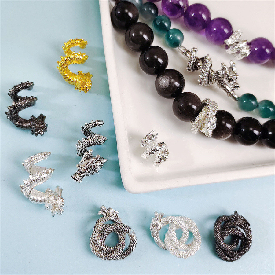 6pcs Zodiac Dragon หลายวงกลมมังกรลูกปัด DIY สร้อยข้อมือเครื่องประดับลูกปัดขายส่ง