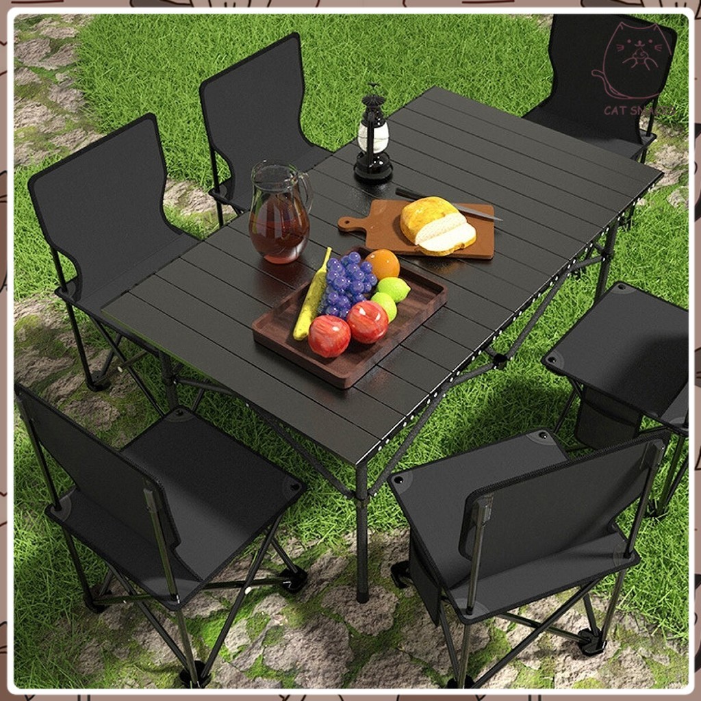 WTHB🔥โต๊ะแคมป์ปิ้ง โต๊ะไม้แคมป์ปิ้ง โต๊ะสนาม พับได้ อุปกรณ์แคมป์ปิ้ง 120/150/90CM เลือกได้หลายสี