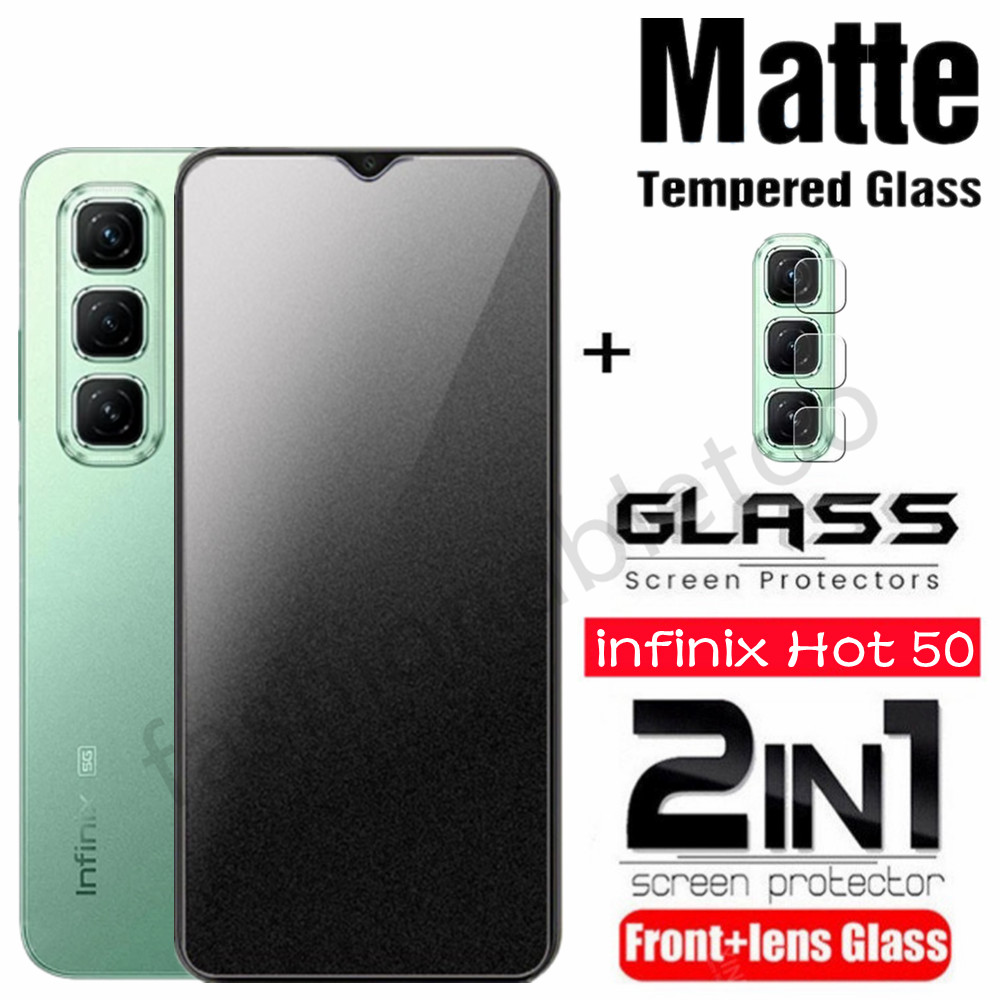 9h Matte Screen Protector กระจกนิรภัยสําหรับ infinix Hot 50 i 50i 50proplus Hot50i Hot50pro + Hot40pro Hot40i Anti ลายนิ้วมือคลุมทั้งหมด Frosted ฟิล์มด้านหน้าด้านหลังกล้องเลนส์ฟิล์ม