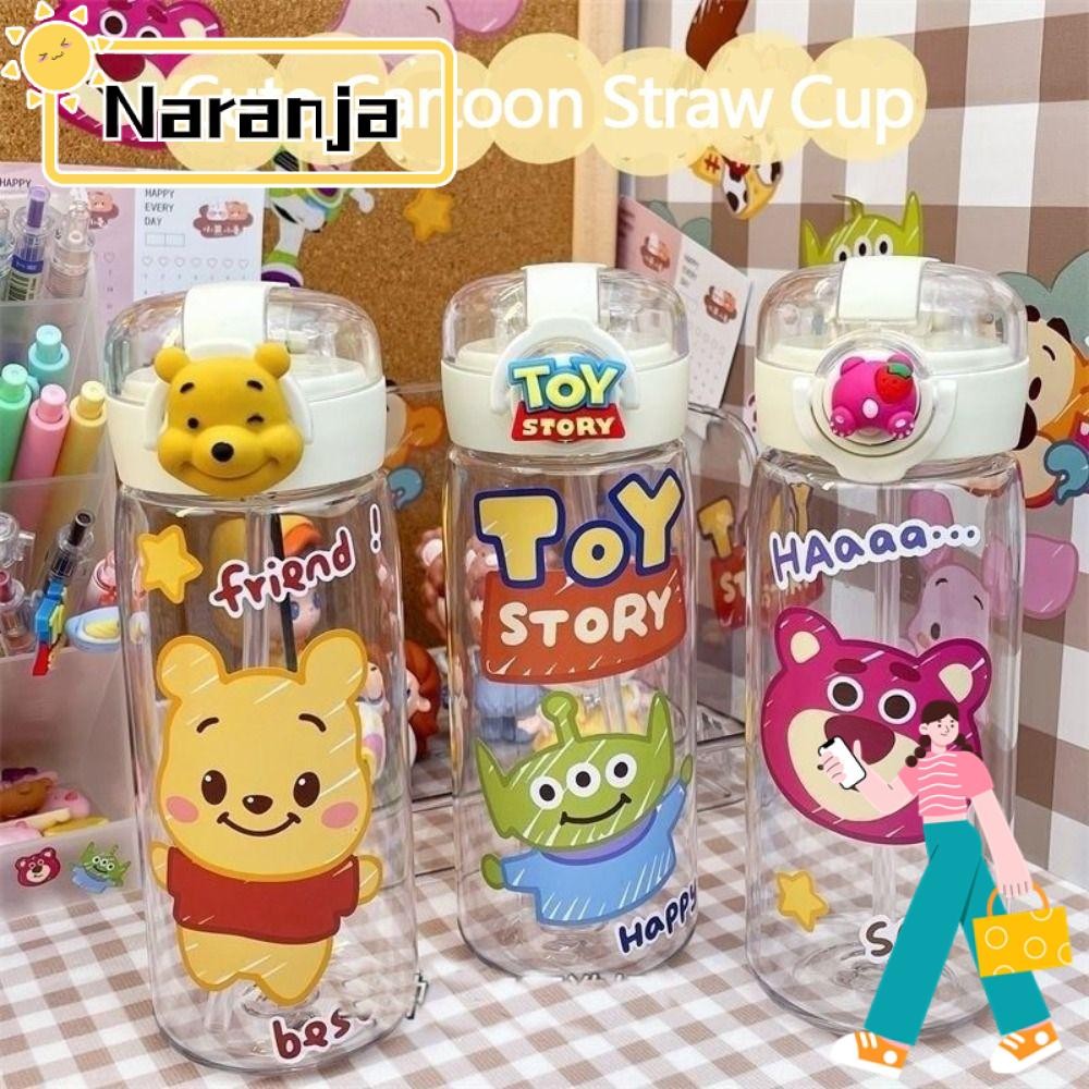 นาราจา ถ้วยฟาง, ถ้วยน้ําพกพาขนาด 400 มล., ถ้วยกีฬาสะดวกใสการ์ตูนน่ารักคุณภาพสูง