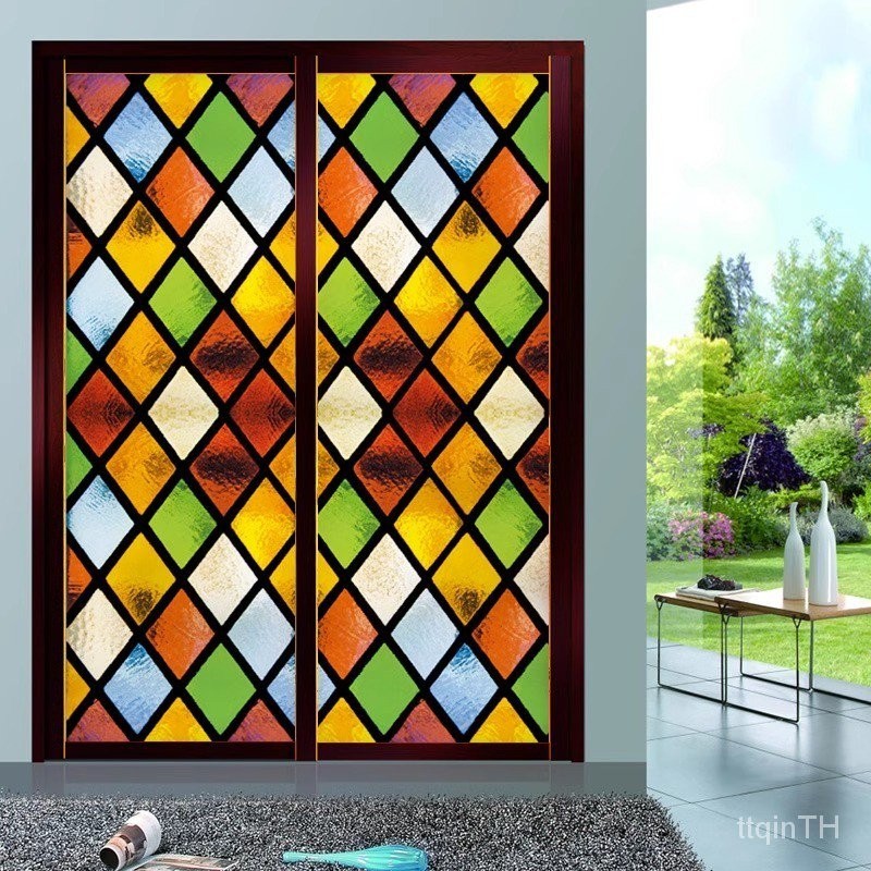 ฟิล์มกระจกฝ้าสีสไตล์ยุโรปไฟฟ้าสถิตไม่มีกาวไม่ติดกาวในตัวแบบอเมริกันสติกเกอร์ติดหน้าต่างหน้าต่างห้องน้ำ - รูปที่ 2