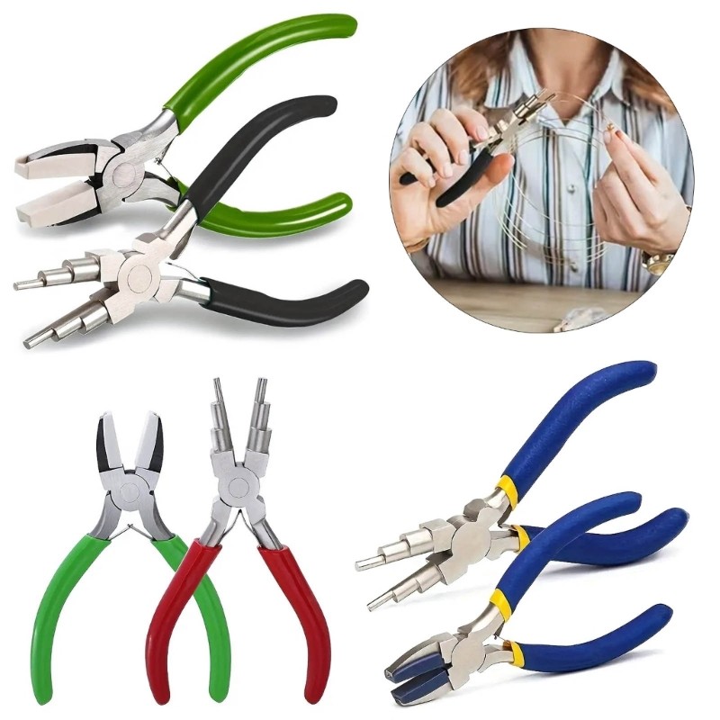 RUN Jewelry Plier Set Nylon Jaw Flat Nose Plier และ Bail Making Plier ห่อลวด